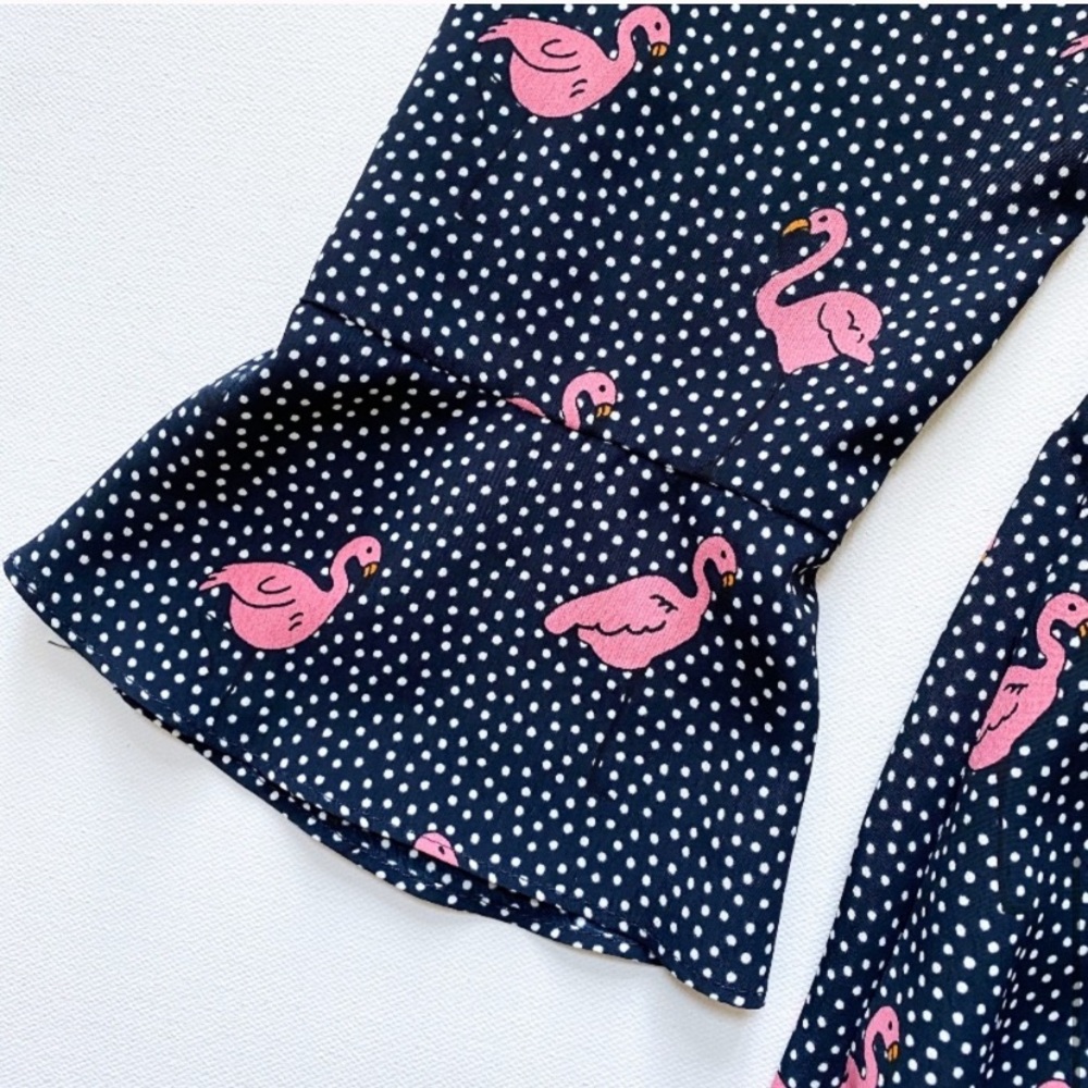 Zara Navy Pink Flamingo Romper - Picture 6 of 7